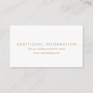 Gold Typography Wedding Website Card