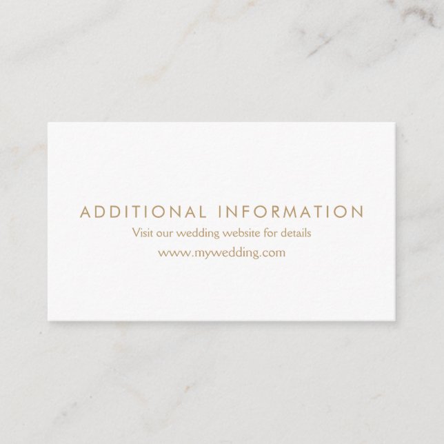 Gold Typography Wedding Website Card (Front)