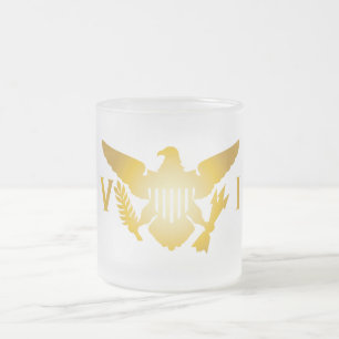 Gold U.S. Virgin Islands Flag Frosted Mug