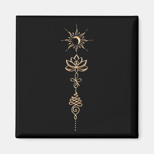 Gold Unalome Group Magnet (Front)