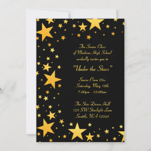 Gold Under the Stars Prom Formal Invitations
