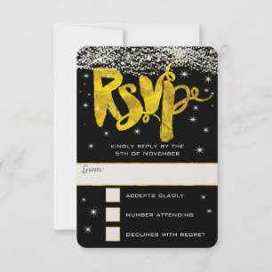 Gold Under the Stars Wedding RSVP