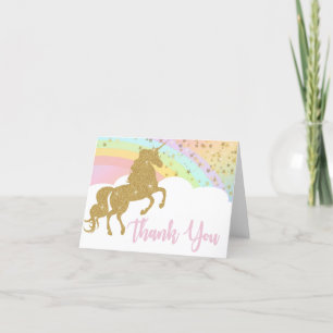 Gold Unicorn Thank You Card