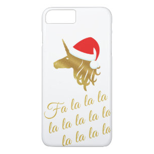 Gold Unicorn Wearing Red Santa Hat Case-Mate iPhone Case