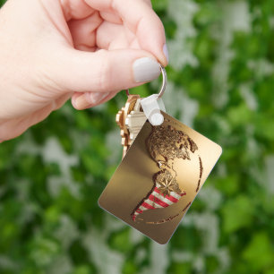 Gold United States Map #2 Key Ring