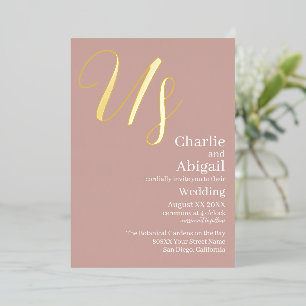 Gold US Modern Elegant Wedding on Dusty Pink Blush
