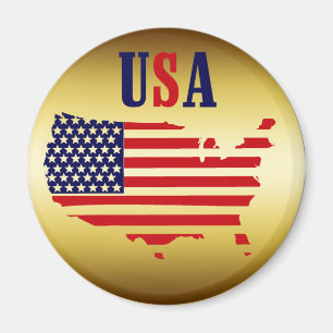 GOLD USA MEDALLION MAGNET