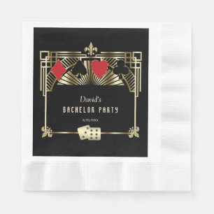 Gold Vegas Casino Royale Great Bachelor Party Napkin