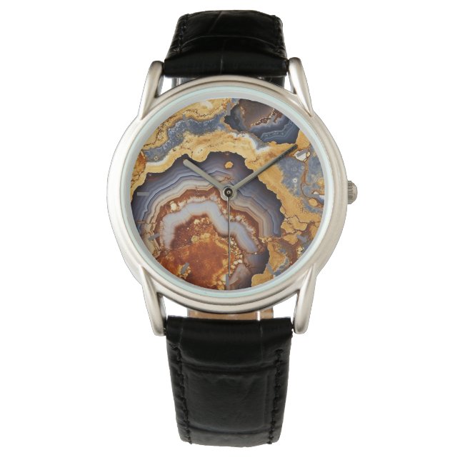 Gold Vein Agate Watch (Front)