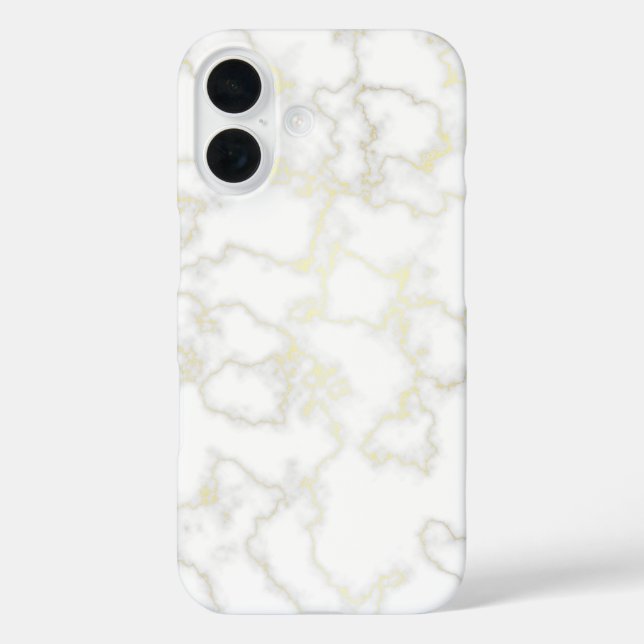 Gold Vein Pattern In White Marble Case-Mate iPhone Case (Back)