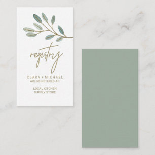 Gold Veined Eucalyptus Gift Registry Enclosure Card