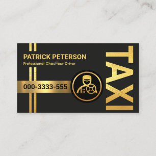 Gold Vertical Taxi Signage Lines Business Card
