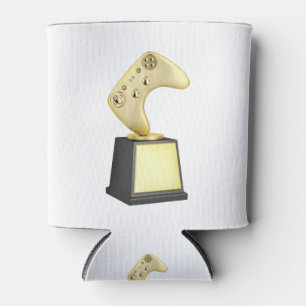 Gold video gaming trophy can cooler