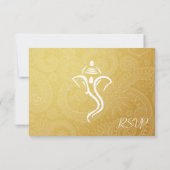 Gold Vinayaka Wedding RSVP Cards (Back)