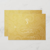Gold Vinayaka Wedding RSVP Cards (Front/Back)