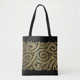 Gold Vine Pattern over Any Colour Tote Bag