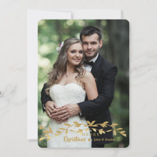 Gold Vine Photo Holiday Card
