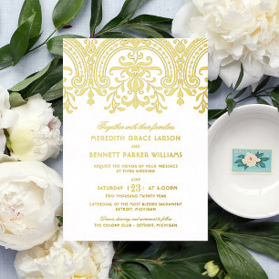 Gold Vintage Damask Wedding