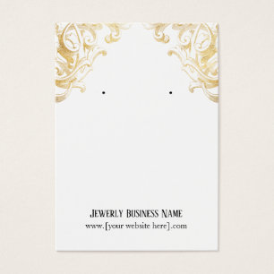 Gold Vintage Earring Business Cards