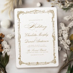 Gold Vintage Frame Classic Script Simple Wedding Invitation<br><div class="desc">This elegant wedding invitation features classic script and ornate vintage frame in gold colour,  simple and timeless,  great for modern classic wedding,  romantic vintage wedding,  and formal traditional wedding. 
See all the matching pieces in collection</div>