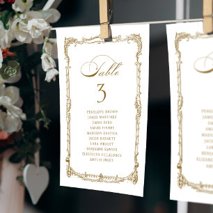 Gold Vintage Frame Classic wedding seating charts