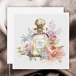 Gold Vintage Perfume Bottle Flat Card