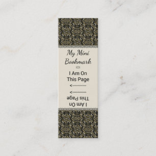 Gold Vintage Pinwheel Damask Personalised Mini Business Card