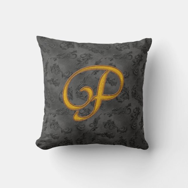 Gold Vintage Rose P Cushion (Front)