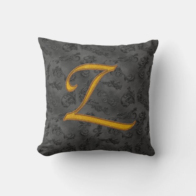Gold Vintage Rose Z Cushion (Front)
