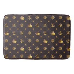 Gold Vintage Sailor Bath Mat