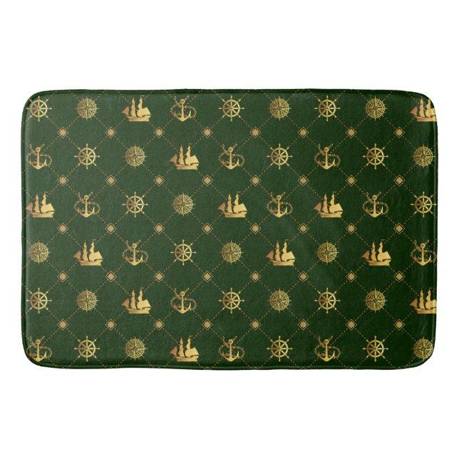 Gold Vintage Sailor Bath Mat (Front)