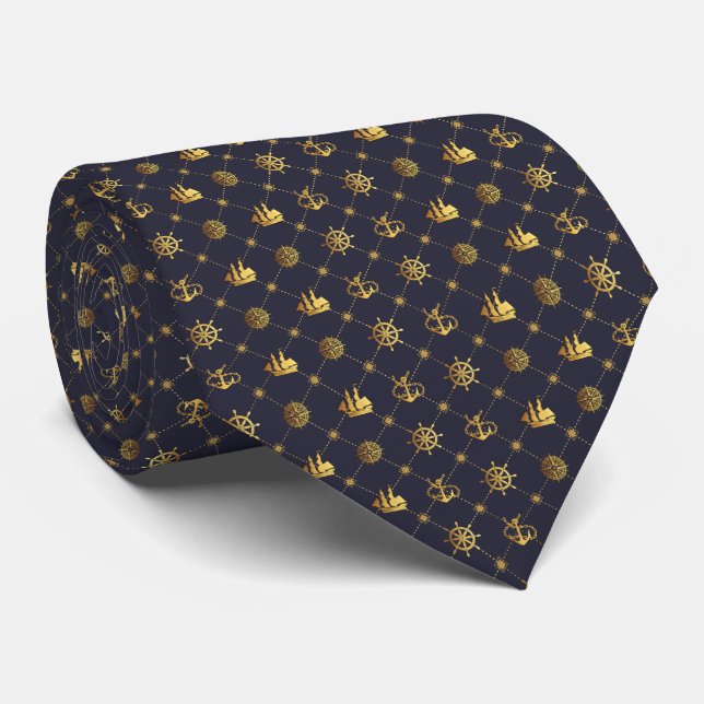 Gold Vintage Sailor Tie (Rolled)