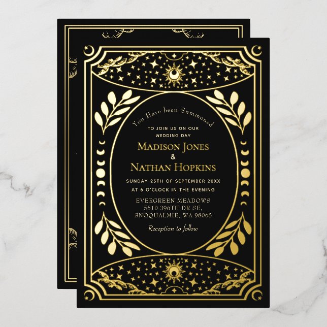 Gold Vintage Tarot Gothic Wedding Foil (Front/Back)