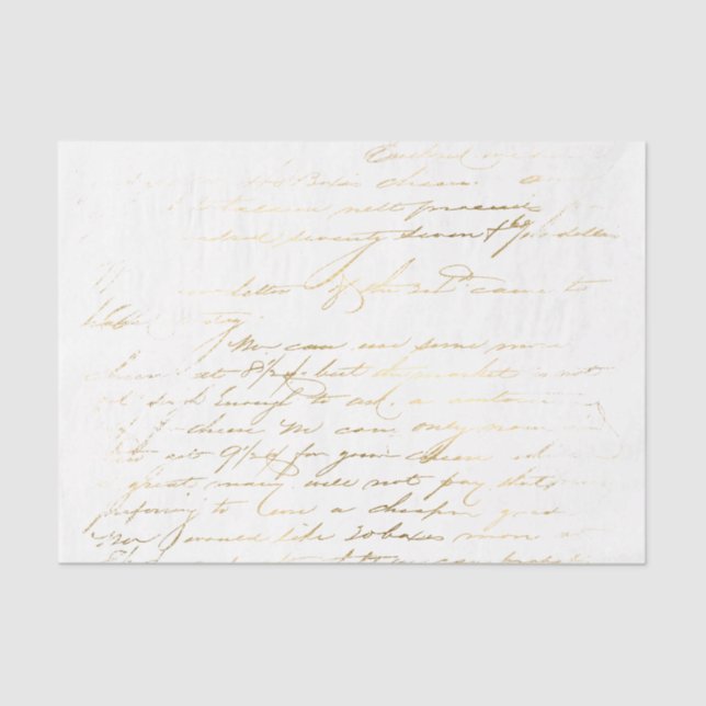 Gold Vintage Typography Tissue Paper (Front)