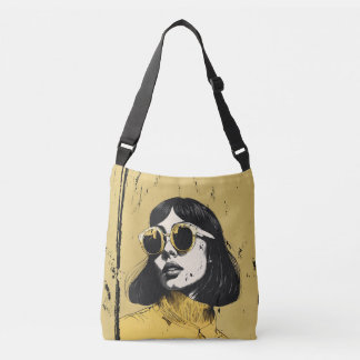 Gold Vintage Vibes Retro Portrait Tote Bag