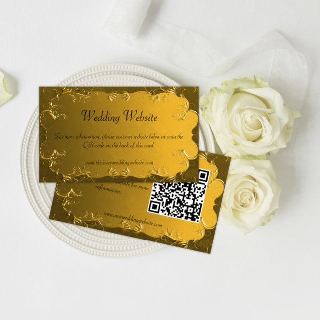 Gold Vintage Wedding Website Enclosure Card (Creator Uploaded)