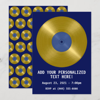 Gold Vinyl Record Album Invitation
