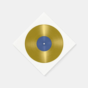 Gold Vinyl Record Album Napkin