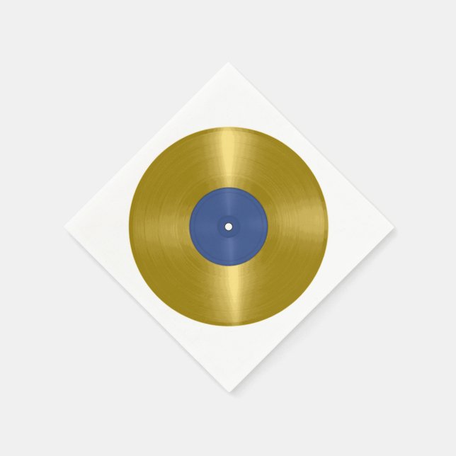 Gold Vinyl Record Album Napkin (Corner)