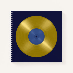 Gold Vinyl Record Album Notebook