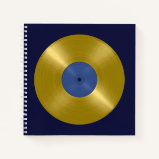 Gold Vinyl Record Album Notebook