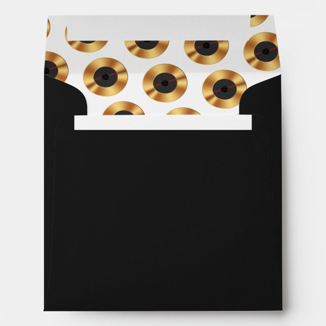 Gold Vinyl Record Black Envelope – Retro Music Par (Back (Bottom))