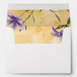 Gold Violets Floral 50th Wedding Anniversary Envelope