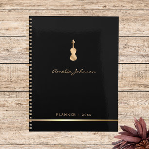 Gold Violin Elegant Music 2026 Yearly Planner