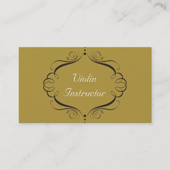 Gold Violin Instructor Business Card (Front)