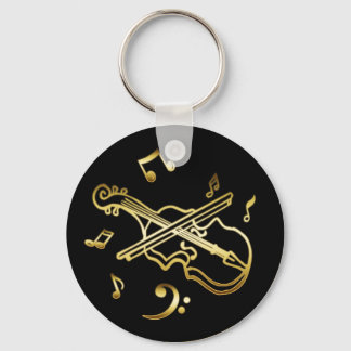 GOLD VIOLIN KEY RING
