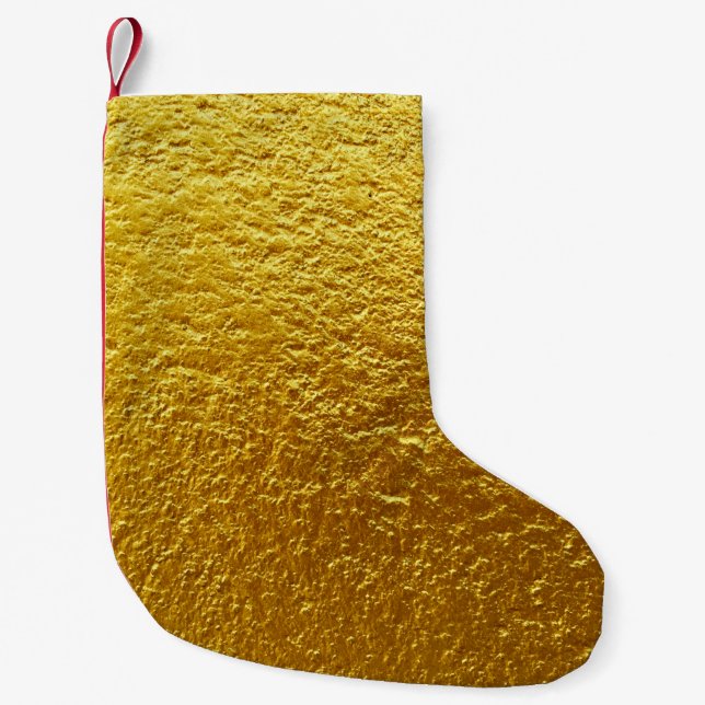 Gold wall texture designabstract, ancient, antique small christmas stocking (Front)