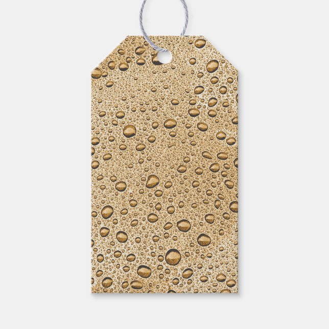 Gold water droplets gift tags (Front)