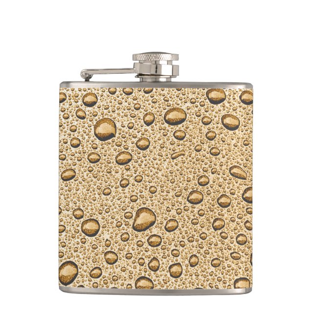 Gold water droplets hip flask (Front)