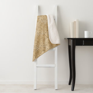 Gold water droplets sherpa blanket